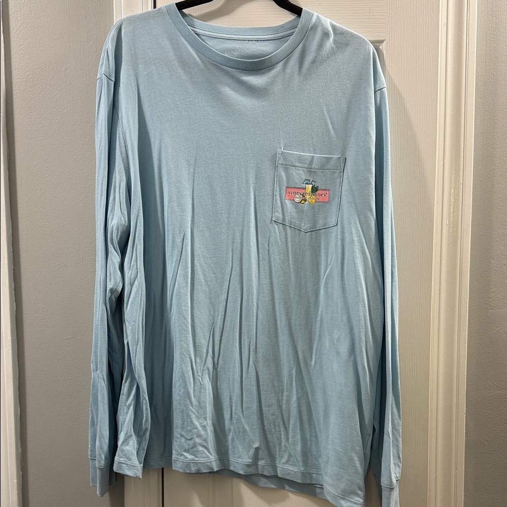 Vineyard Vines Sky Blue Long Sleeve Tee size Large *read description please